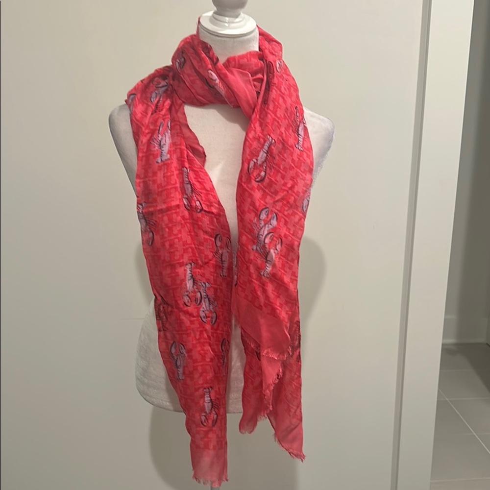 NWT Tory Burch Allover T With Lobster Print Scarf